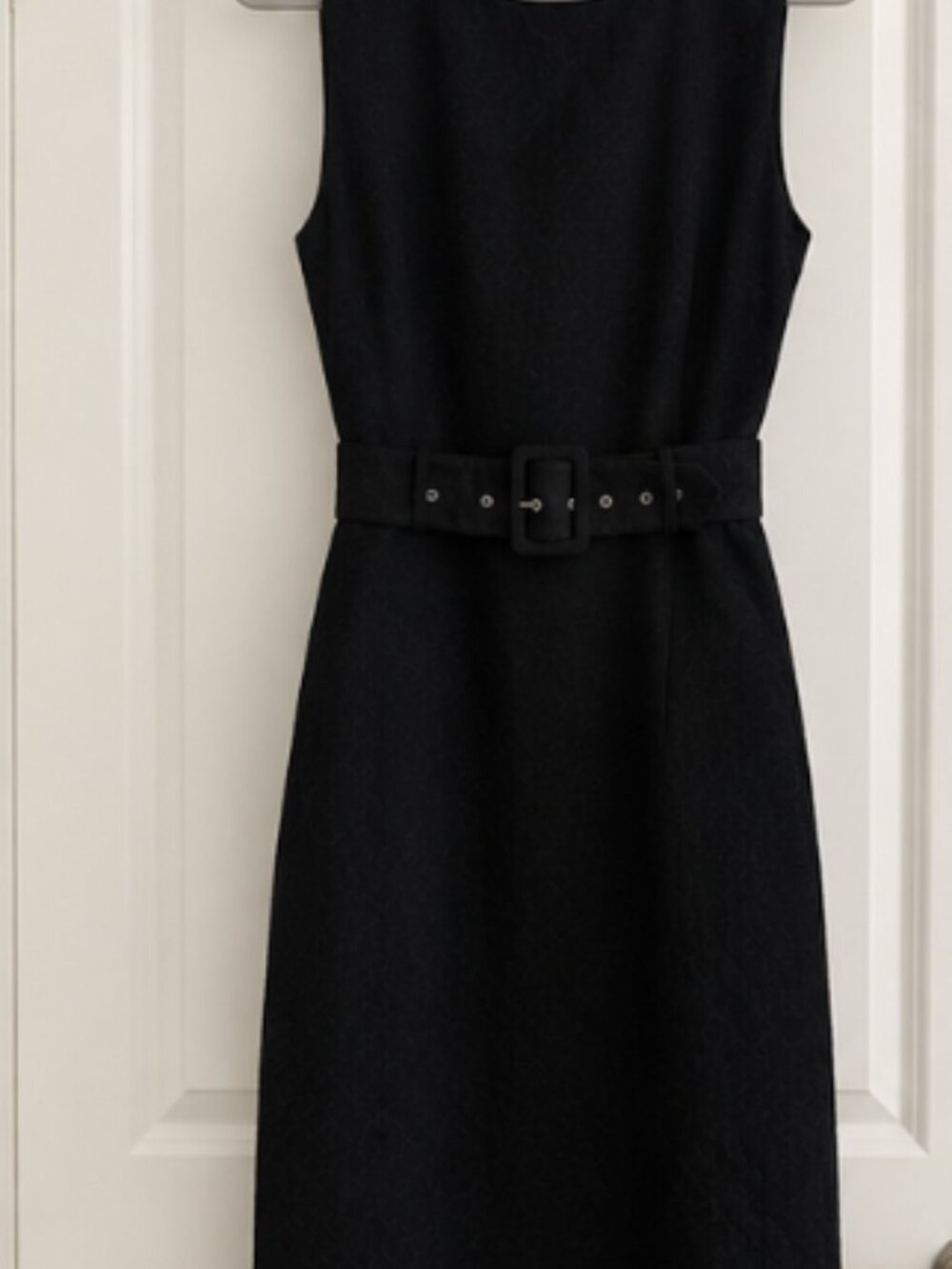 J.Crew Black Sleeveless Belted Sheath Dress